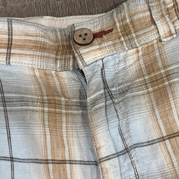 Mens Tommy Bahama Relax Size 36W 100% Linen Sunburst Plaid Shorts Summer Beach - Picture 3 of 10